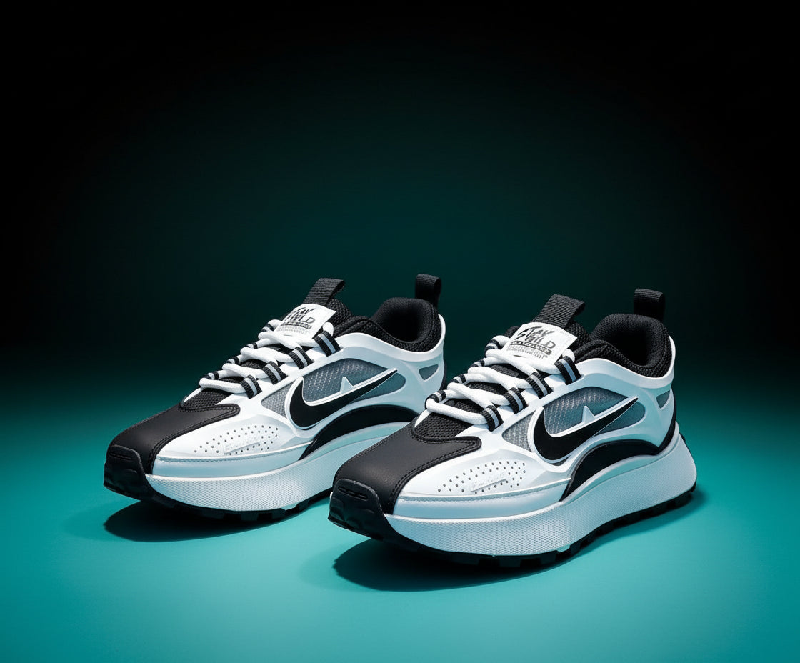 Trendathic Aero Fusion – Premium White & Black Chunky Sneakers