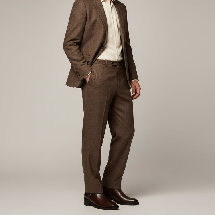 Trendathic Amber Elite – Premium Brown Leather Ankle Boots