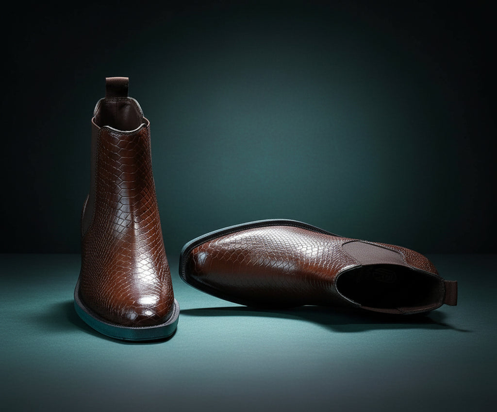 Trendathic Shadow Luxe – Premium Black Textured Chelsea Boots